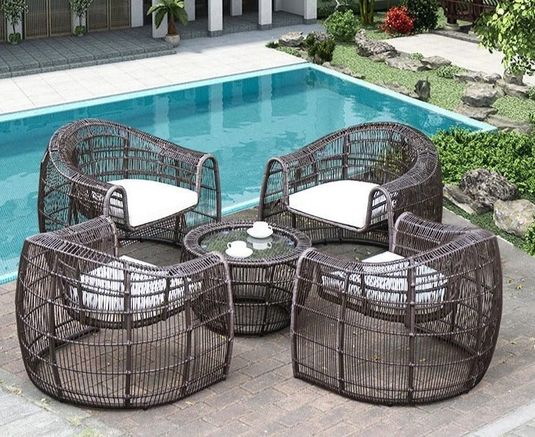 Outdoor Furniture Leisure Courtyard Garden Balcony Waterproof Sunscreen Rattan Furniture Set
