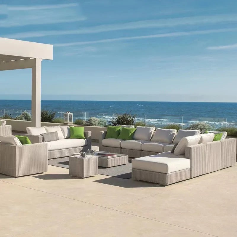 Outdoor Furniture Sets Rattan Courtyard Terrace Balcony Garden Combination Waterproof Carton Sofa Set