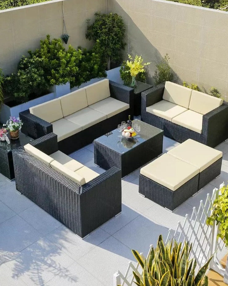 Outdoor Furniture Sets Rattan Courtyard Terrace Balcony Garden Combination Waterproof Carton Sofa Set