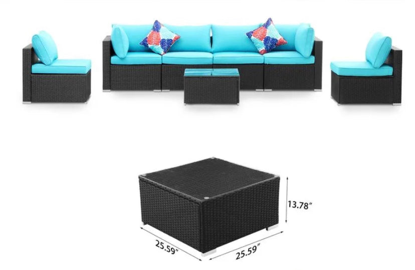 Outdoor Furniture Sets Rattan Courtyard Terrace Balcony Garden Combination Waterproof Carton Sofa Set