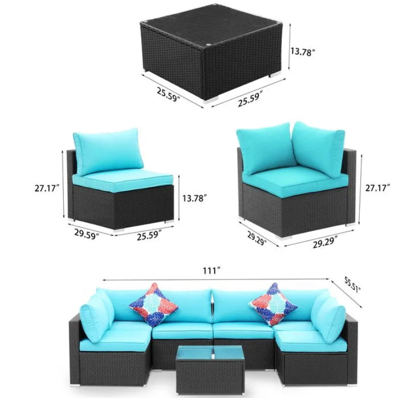 Outdoor Furniture Sets Rattan Courtyard Terrace Balcony Garden Combination Waterproof Carton Sofa Set