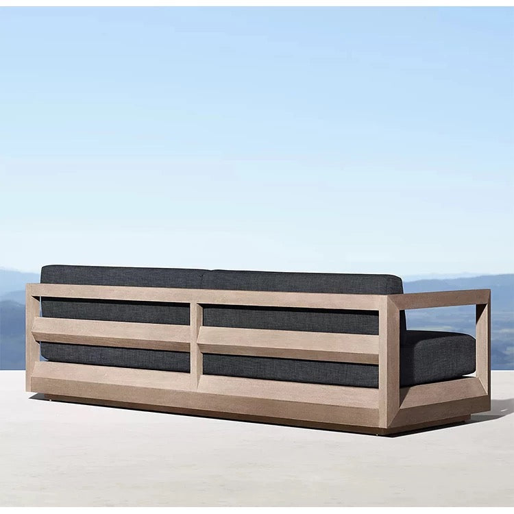 Conjunto de muebles de exterior para jardín, sofá de madera de teca para todo tipo de clima, de alta gama, con fogón