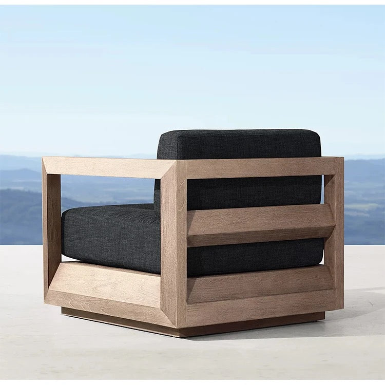 Ensemble de meubles d'extérieur, canapé en bois de teck de Patio haut de gamme tous temps avec foyer