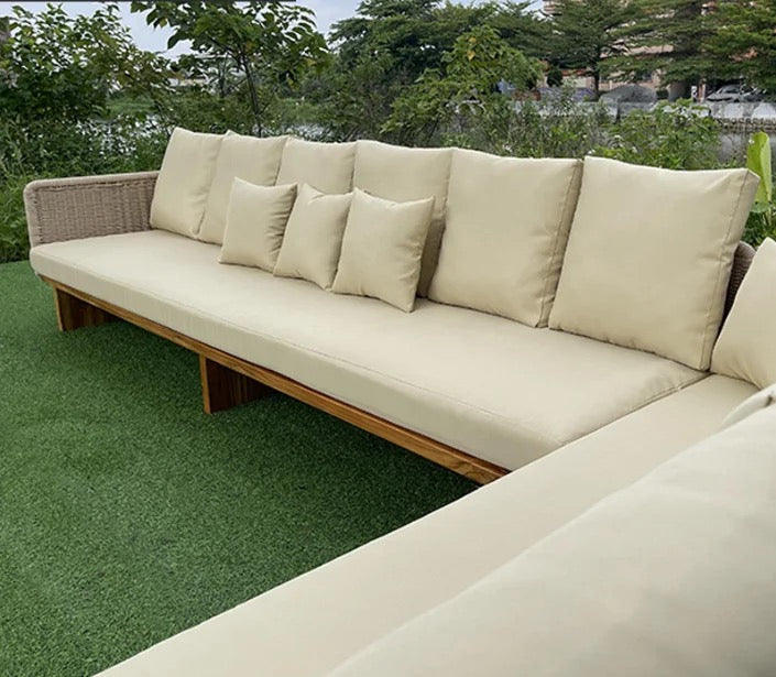 Outdoor Furniture Set Courtyard Villa Balcony Garden Rattan Weave Waterproof Recreational Rattan Sofa Set