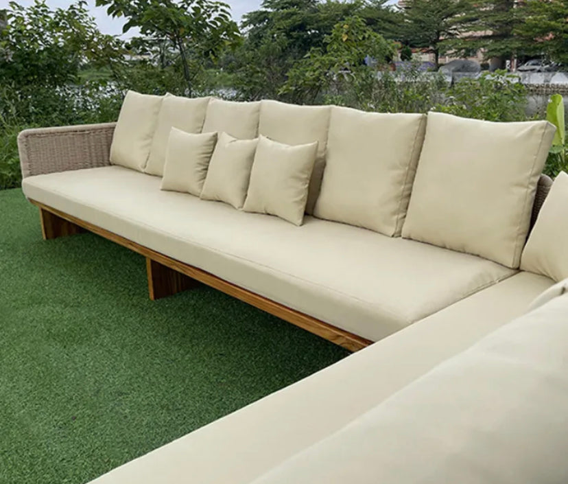 Outdoor Furniture Set Courtyard Villa Balcony Garden Rattan Weave Waterproof Recreational Rattan Sofa Set