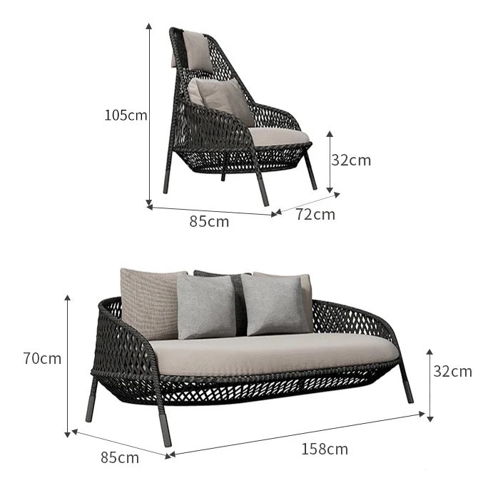 Outdoor Furniture Wicker Garden Balcony Rattan Courtyard Leisure Furniture Set 