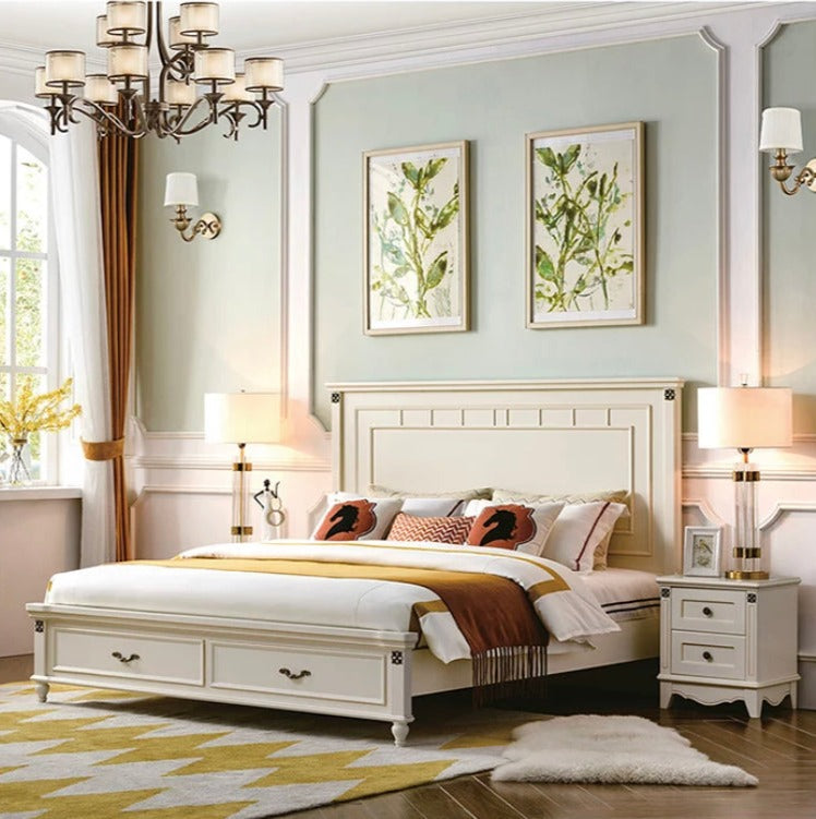 Double Bed Bedroom Furniture Modern Bett Solid Wood Frame Double Bed