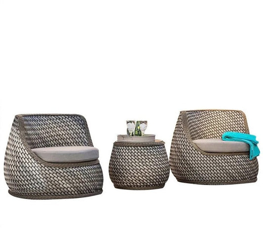 Outdoor Furniture Rattan Woven Leisure Garden Open Air Three Piece Furniture Set