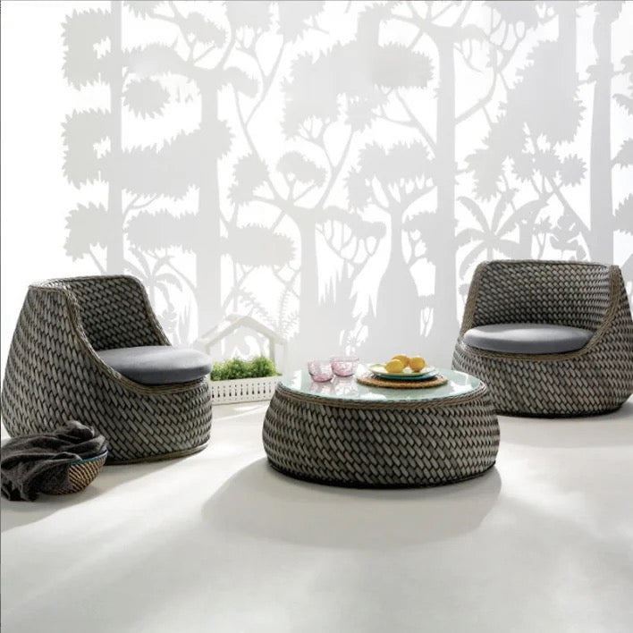 Outdoor Furniture Rattan Woven Leisure Garden Open Air Three Piece Furniture Set