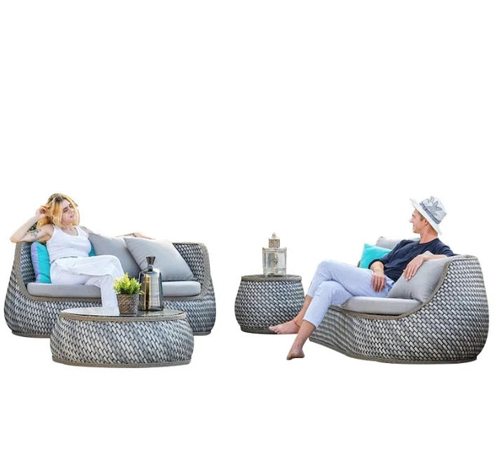 Outdoor Furniture Sets Woven Leisure Garden Classical Rattan Furniture Open Air Balcony Three Piece Set