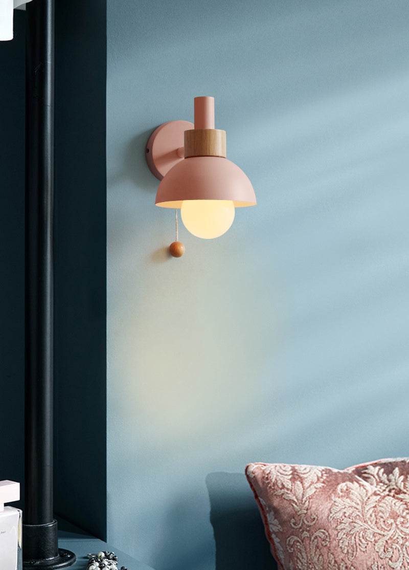 Lámpara de pared con interruptor, aplique de madera moderno, lámparas LED nórdicas