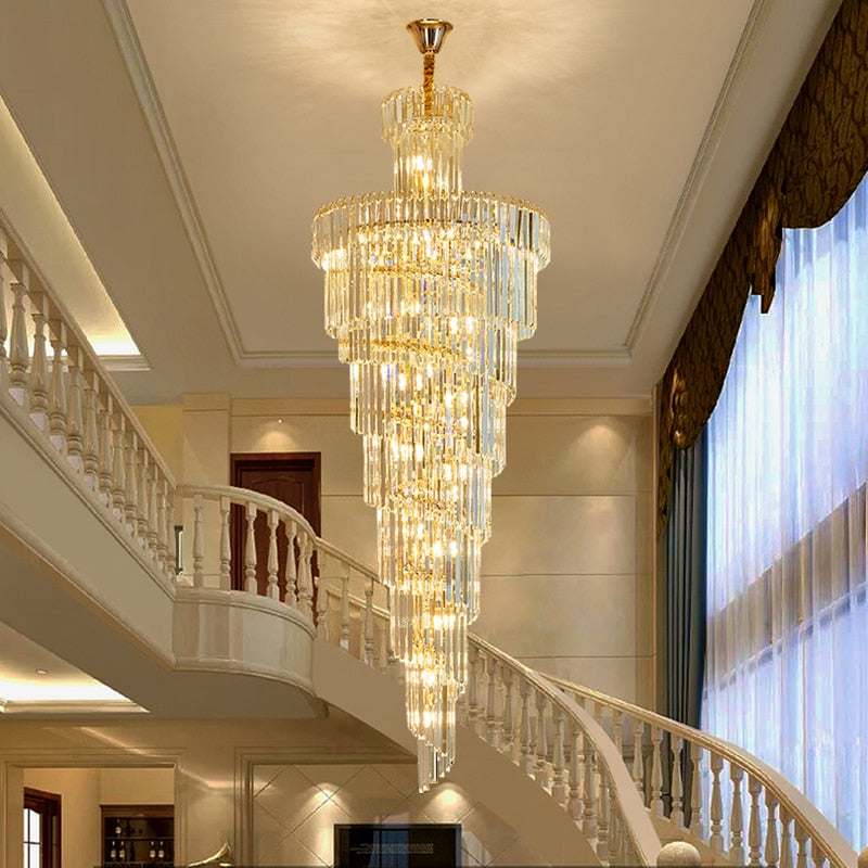 Chandelier Modern Loft Crystal Lamp Living Room Large Long  Crystal Lights Chandeliers