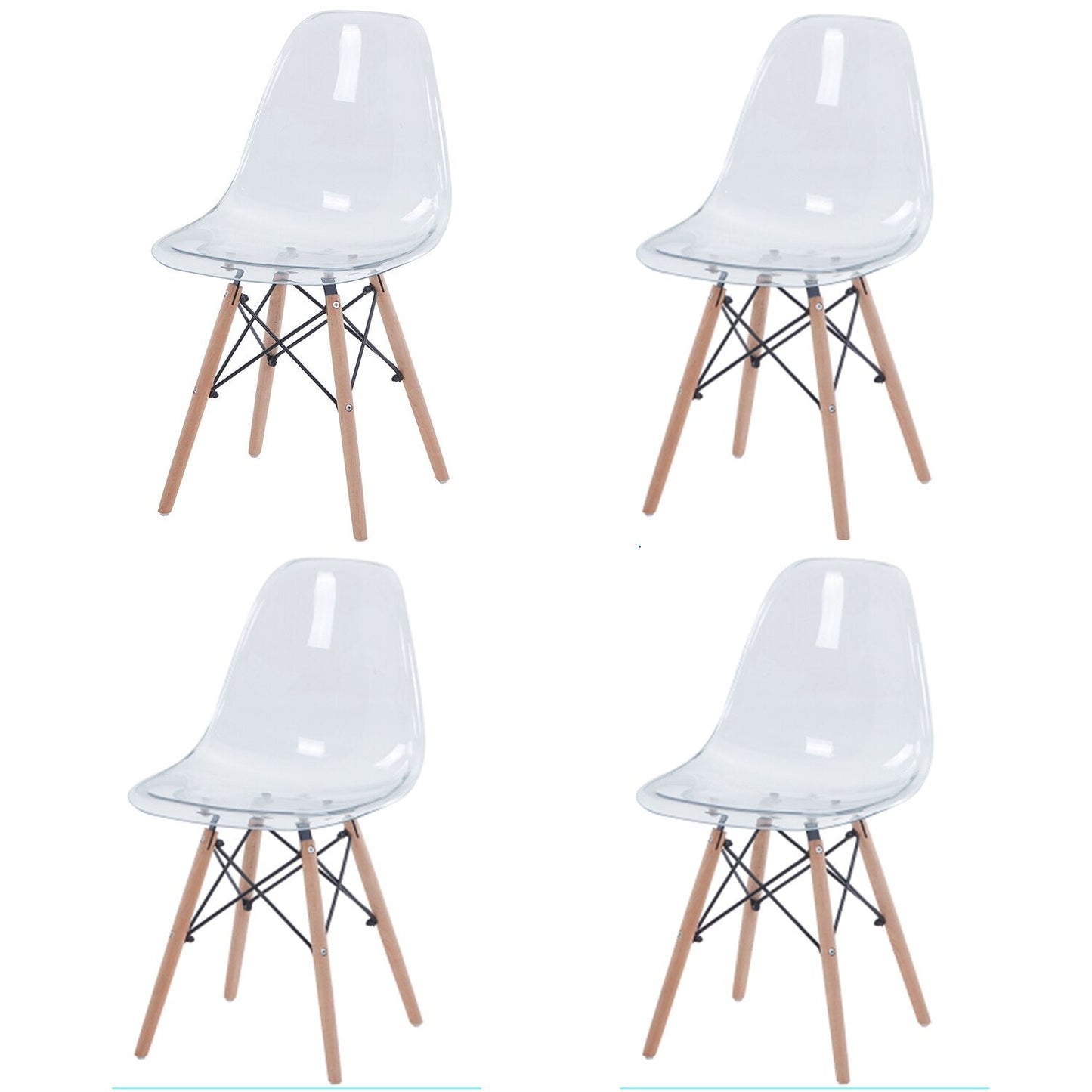 Chaises fantômes transparentes et modernes, chaises fantômes en bois massif et cristal pour événements