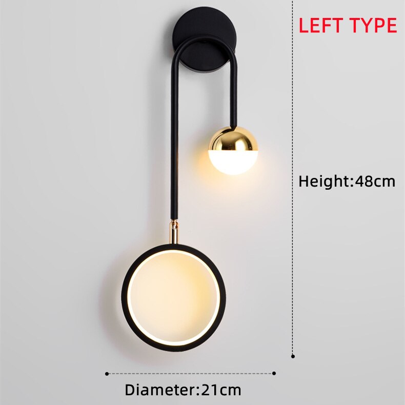 Wall Lamps Modern Led  Nordic Sconce Round  Rotatable Corridor Bedside Wall Lights