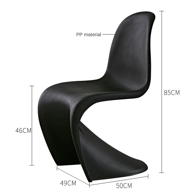 Pandong Chair Plastic Leisure Chair S Type Designer Dining Chairs