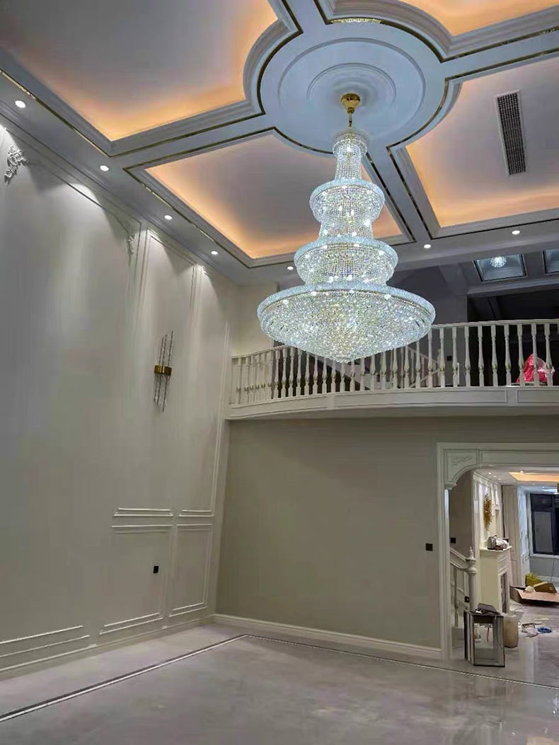 Chandelier Living Room Crystal High Ceiling Staircase European-Style Chandeliers