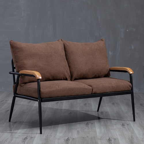 Sofa Nordic Fabric Small Apartment Iron Sofa Chair Furniture Armchair Couch Sofas