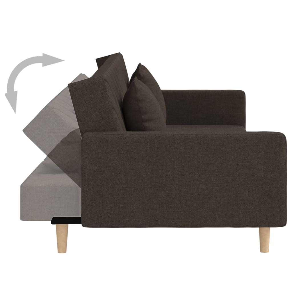 Sofa With Footstool And Cushions Dark Brown Sofas