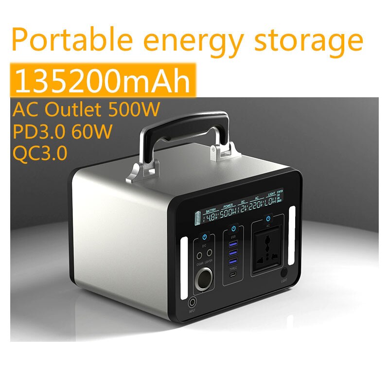Power Station Portable Power Bank Solar Energy Storage System Rechargeable Battery