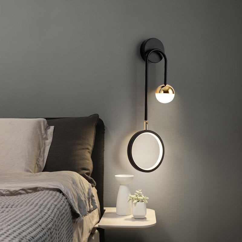 Wall Lamps Modern Led  Nordic Sconce Round  Rotatable Corridor Bedside Wall Lights