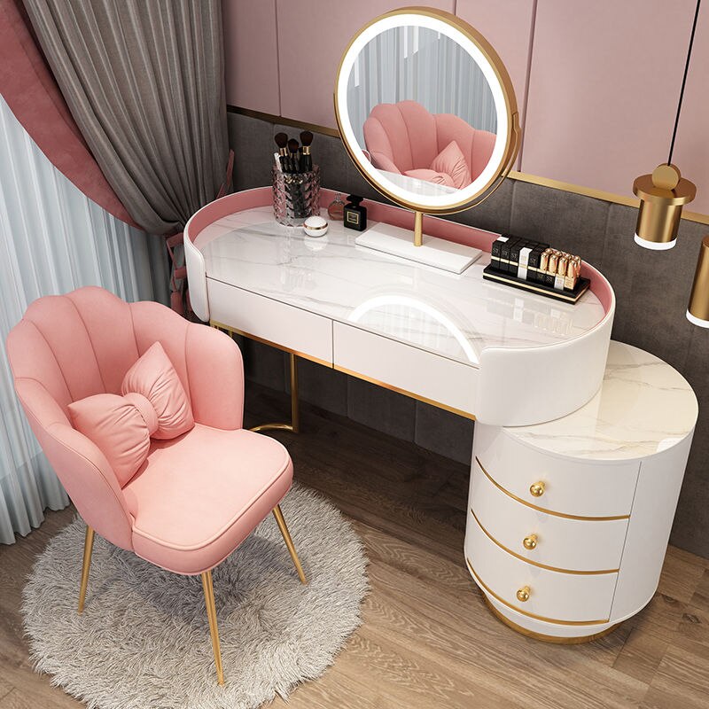 Bedroom Vanities Modern Minimalist Leather Schminktisch Set Bedroom Furniture Dressing Table Set