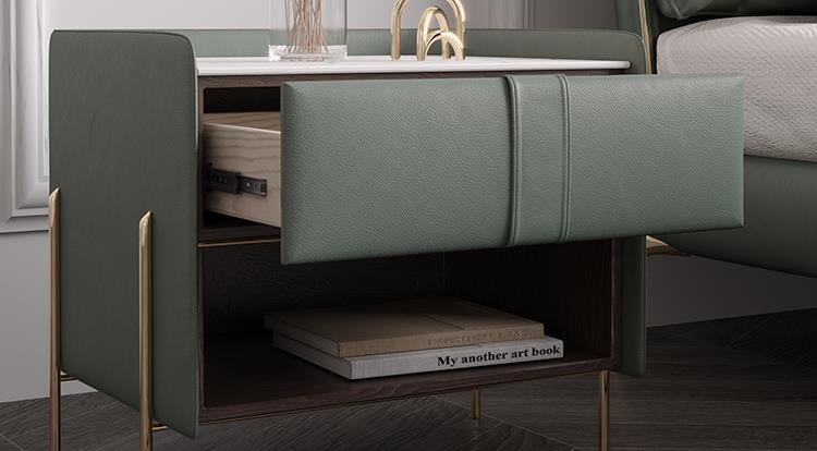 Bedside Cabinet Smart Luxury Leather Nightstands Bedroom Bedside Nachttisch