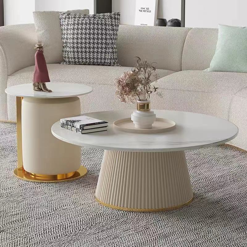 Coffee Table Combination Modern Luxury Couchtisch Set Round Living Room Side Tables Set