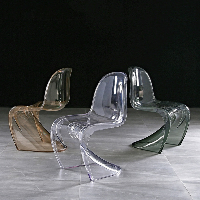 Silla Pandong Silla de ocio de plástico Sillas de comedor de diseño tipo S