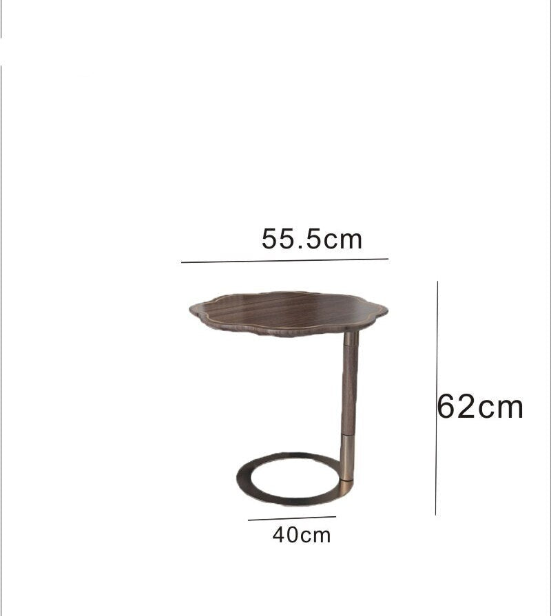 Table basse de luxe en bois massif, Table d'angle amovible, Table de chevet moderne