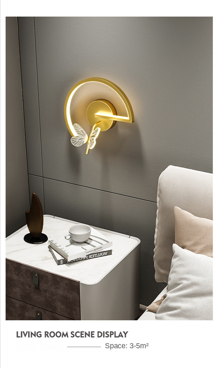 Wall Lamps Gold Sconce Butterfly Bedside Lighting