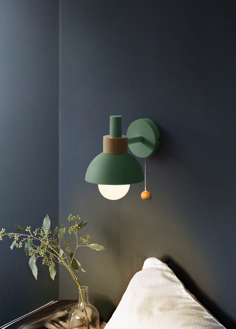 Lámpara de pared con interruptor, aplique de madera moderno, lámparas LED nórdicas