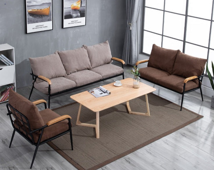 Sofa Nordic Fabric Small Apartment Iron Sofa Chair Furniture Armchair Couch Sofas