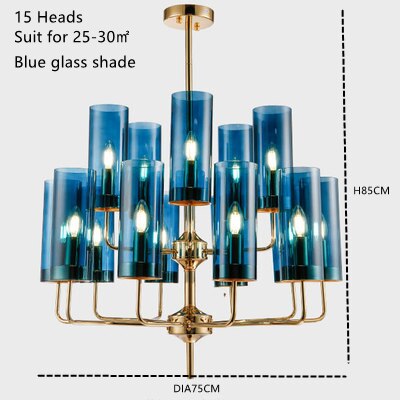 Pendant Light Nordic Light Postmodern Creative Golden Blue Glass Lampshade Chandelier Pendant Lights