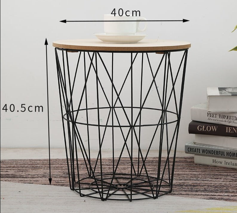 Coffee Table Retro Small Tisch Simple Home Multifunctional Couchtisch Storage Basket Tables