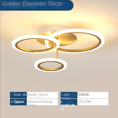 Luz de techo Luces de techo interiores con anillo de oro LED moderno