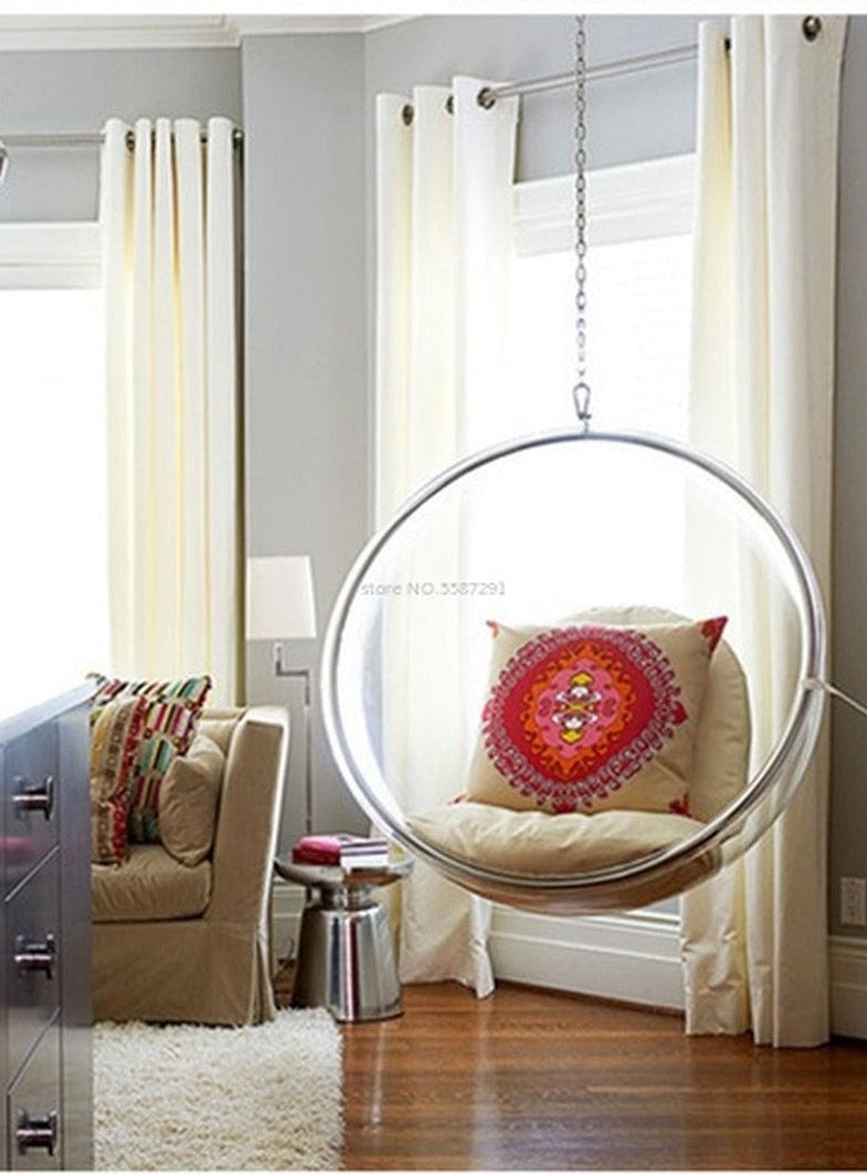 Chaise fantôme suspendue boule espace Stühle boule de verre Hängesessel suspendu chaises à bulles transparentes
