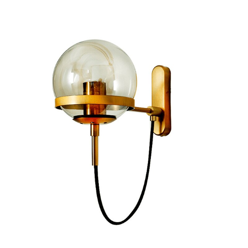 Wall Lamps Modern Glass Ball Sconce Bronze Golden Wall Lights