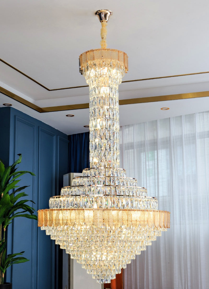 Chandelier Shell Crystal Living Room Hollow Hall Long Decorative Lighting Chandeliers