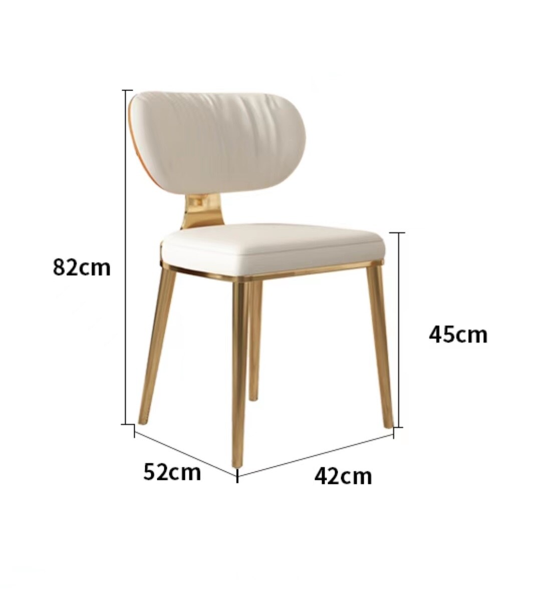 Dining Room Chairs Golden Metal Color Esszimmerstühle Modern Leather Chair