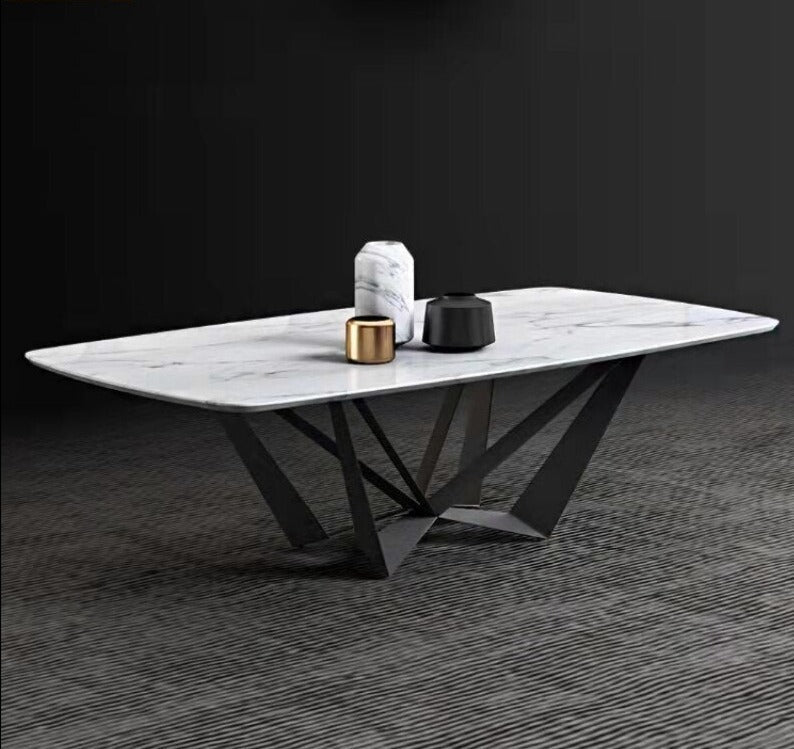 Dining Table Set Italian Modern Marble Esstisch-Set Carbon Steel Frame Jatar Tables Sets