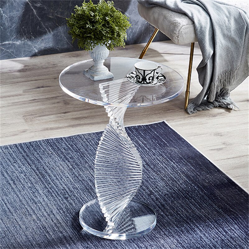 Coffee Table Transparent Couchtisch Luxury Creative Round Corner Ghost Table