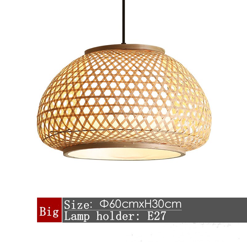 Pendant Light Woven Bamboo Hanging Light Wood Pendant Lights