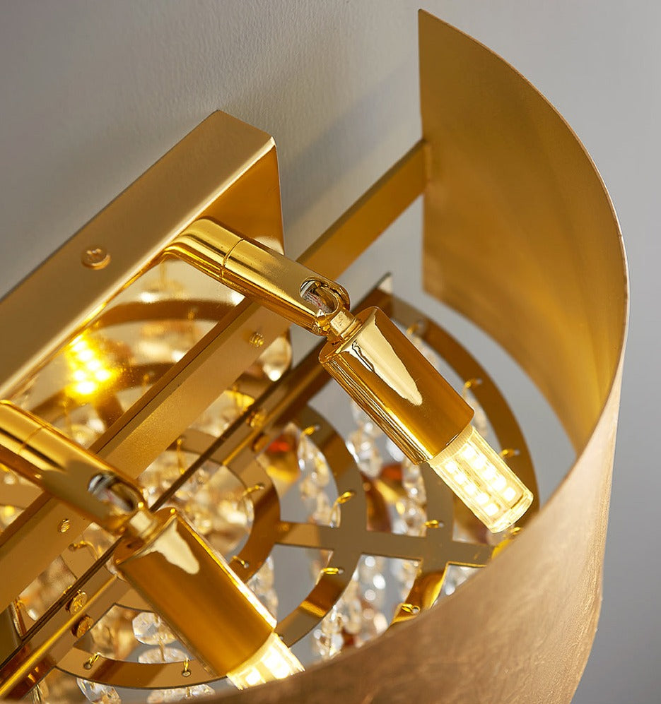 Lámparas de pared Apliques de pared de cristal dorado moderno