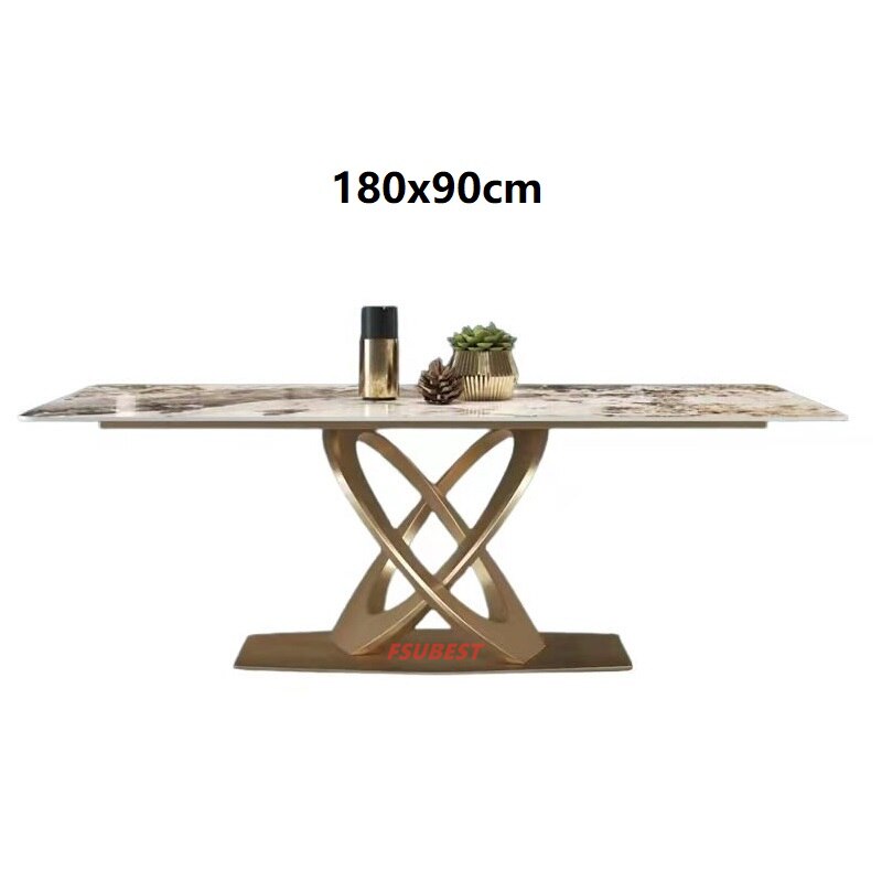 Dining Tables Sets New Rock Plate Slate Contemporary Gold Luxury Esstisch Set
