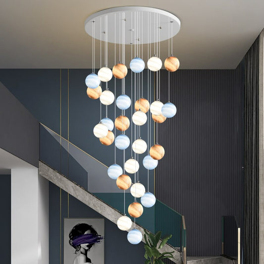 Chandelier High Rise Apartment Living Room Pendant Light Glass Ball Lustre Chandeliers