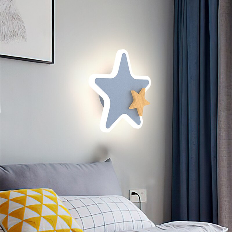 Wall Lamps Children's Room Lighting Creative Decor Bedside Star Moon Wall Lights