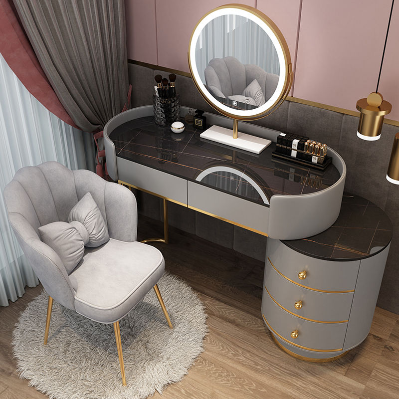 Bedroom Vanities Modern Minimalist Leather Schminktisch Set Bedroom Furniture Dressing Table Set