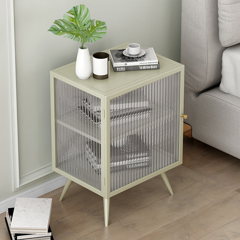 Bedside Cabinet Bedroom Nachttisch Light Luxury Storage Cabinet Ins Glass Creative Nightstands