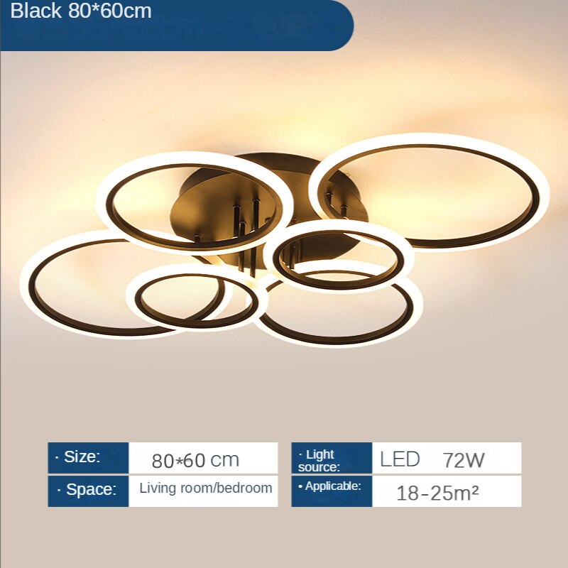 Plafonnier LED moderne avec anneau en or, plafonnier intérieur
