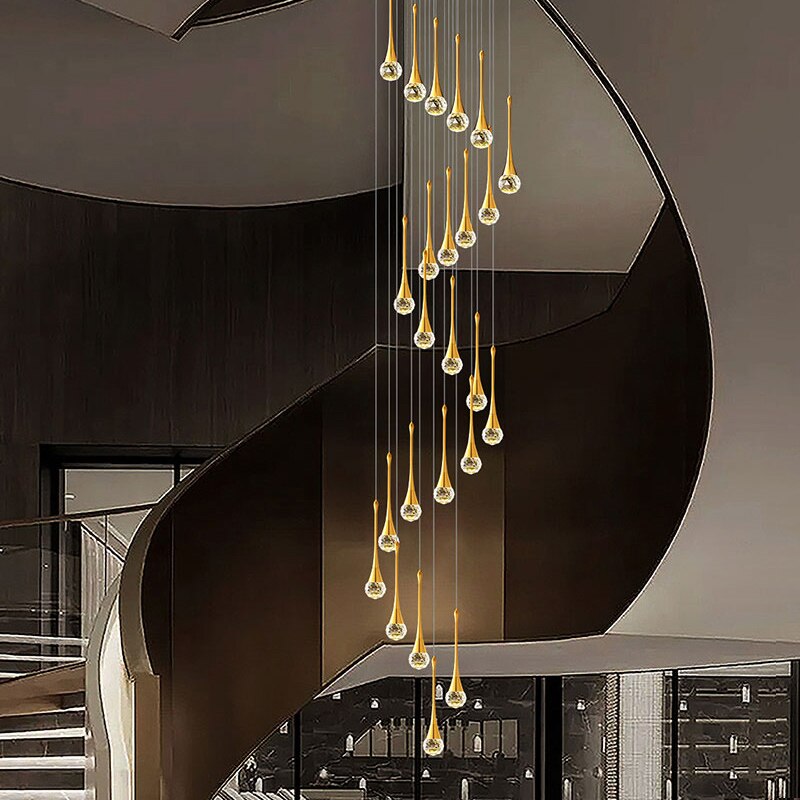 Chandelier Crystal Living Room Ceiling Lamp  Apartment Staircase Chandeliers